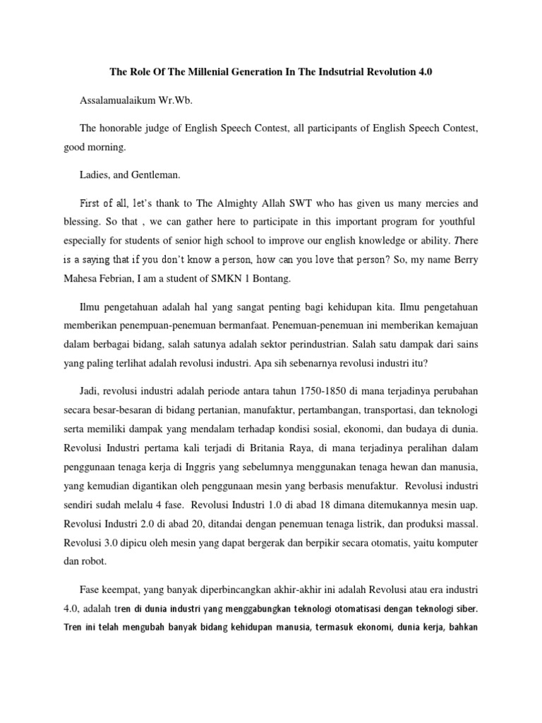 Contoh Teks Pidato Sains Dan Teknologi