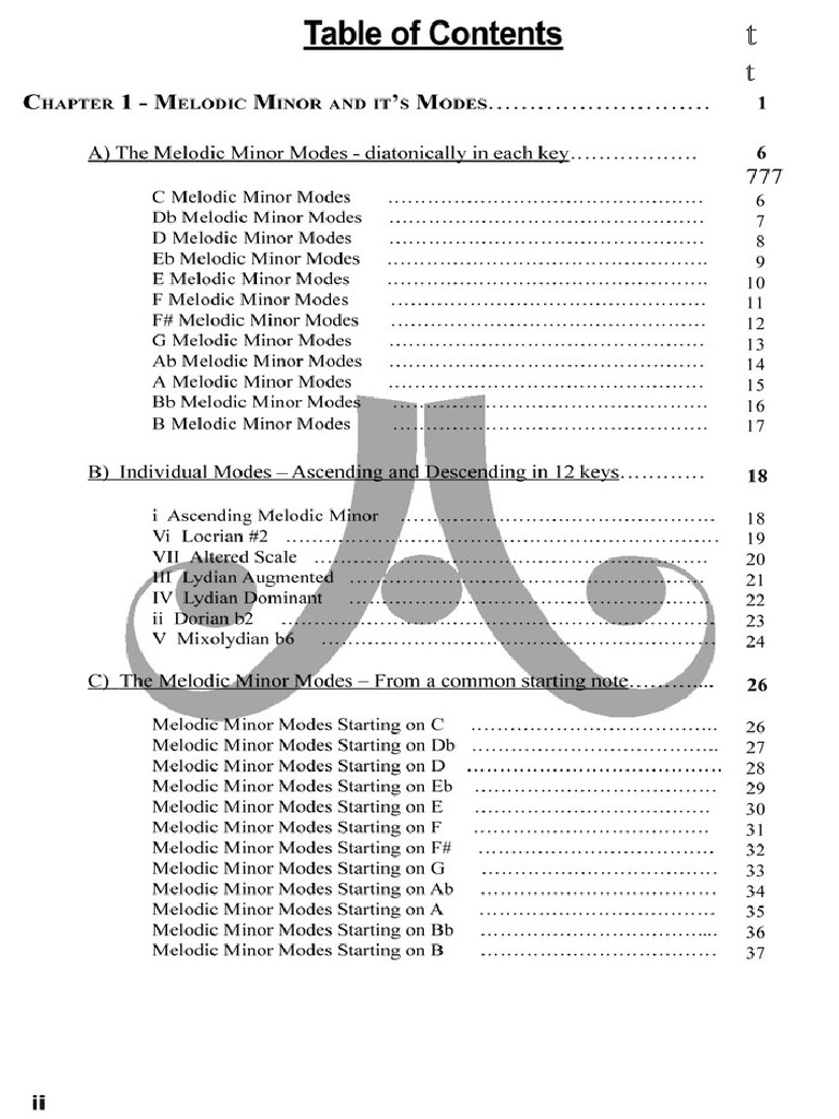 The Melodic Minor Scale And Modes Chapter 1 The Melodic Minor Scale And Its Pdf