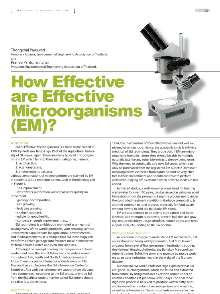 Understanding Effective Microorganisms (EM) | PDF | Wellness ...