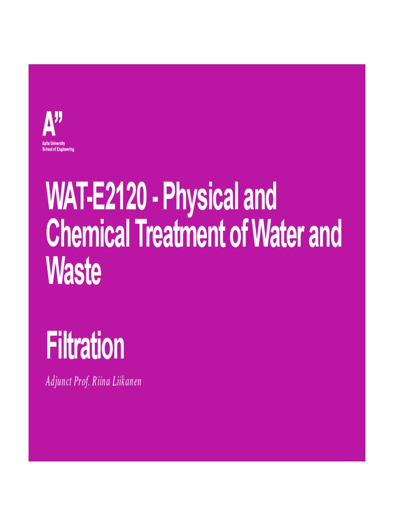 WATE2120 Physical and Chemical Treatment of Water and Waste