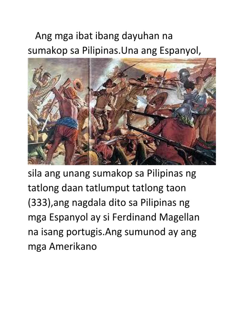 Ang Mga Ibat Ibang Dayuhan Na Sumakop Sa Pilipinas Pdf