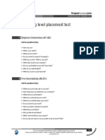 Speaking Level Placement Test Business English PDF
