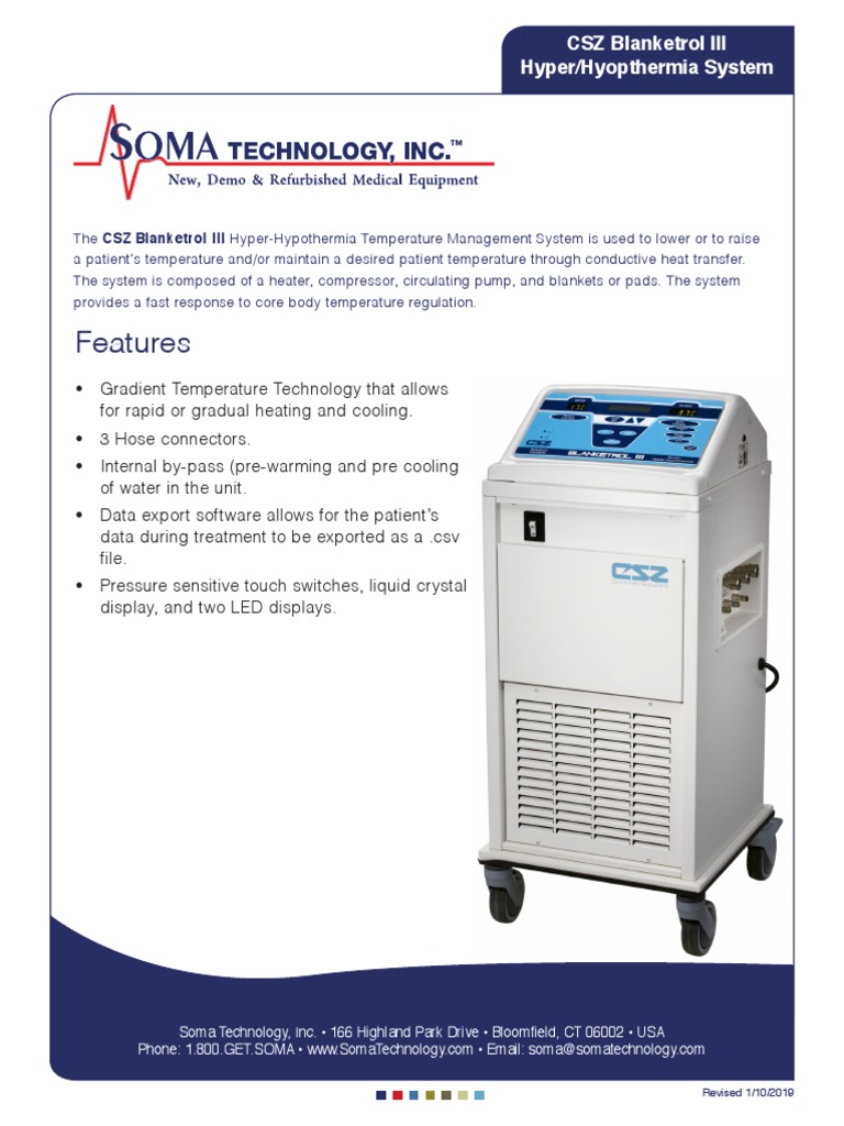 Features: CSZ Blanketrol III Hyper/Hyopthermia System | PDF | Hvac ...
