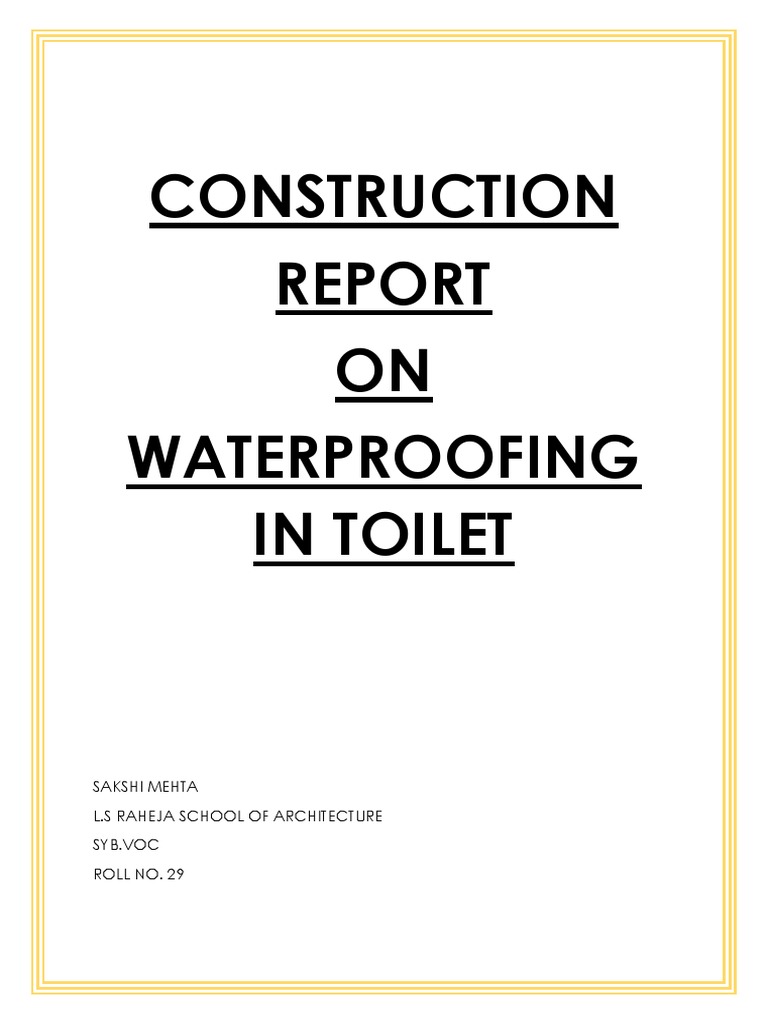 Waterproofing in Toilet | PDF | Plumbing | Bathroom