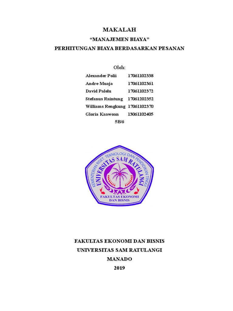 Tugas Akuntansi Biaya Makalah Job Order Costing | PDF