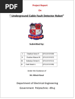 " Underground Cable Fault Detector Robot": Project Report On