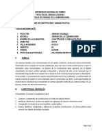 Silabo de Constitucion y Ciencia Politica PDF