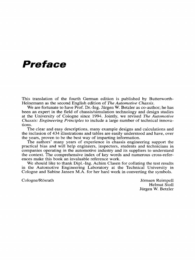 Preface 2001 The Automotive Chassis PDF