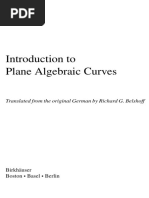 Ernst Kunz - Introduction To Plane Algebraic Curves-Birkhäuser (2005) PDF