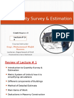 Quantity Survey & Estimation: Engr. Muhammad Majid Naeem