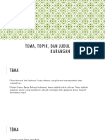 Ishlah M 11160860000048 - Tema, Topik, Dan Judul Karangan