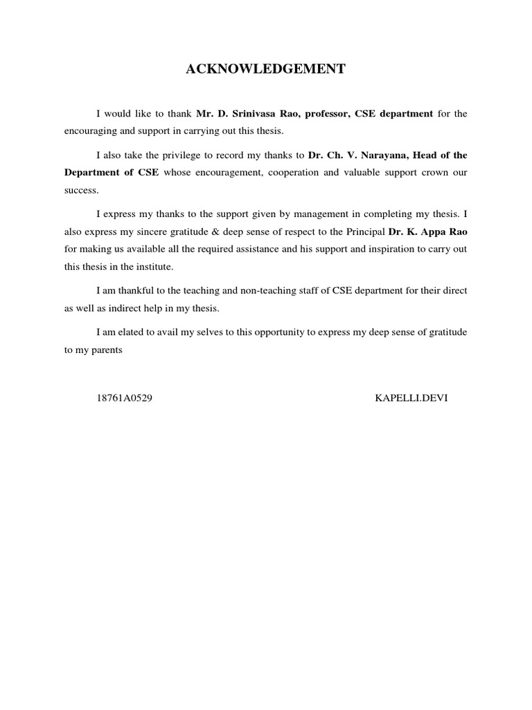 ACKNOWLEDGEMENT OF SUPPORT intelligence overview