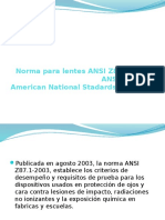 Norma para Lentes ANSI Z87