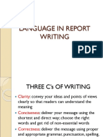 Language in Report Writing