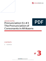 Pronunciation S1 #3 The Pronunciation of Consonants in Afrikaans