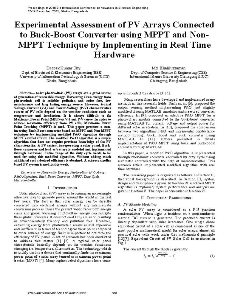 MPPT and Buck Converters | PDF | Photovoltaic System | Solar Panel