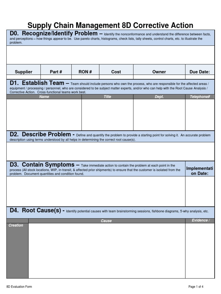20D RCCA Template  PDF  Business  Business Process Regarding 8D Report Template