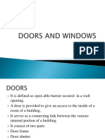 Types and Components of Doors and Windows