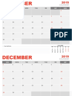 December 2019 Calendar