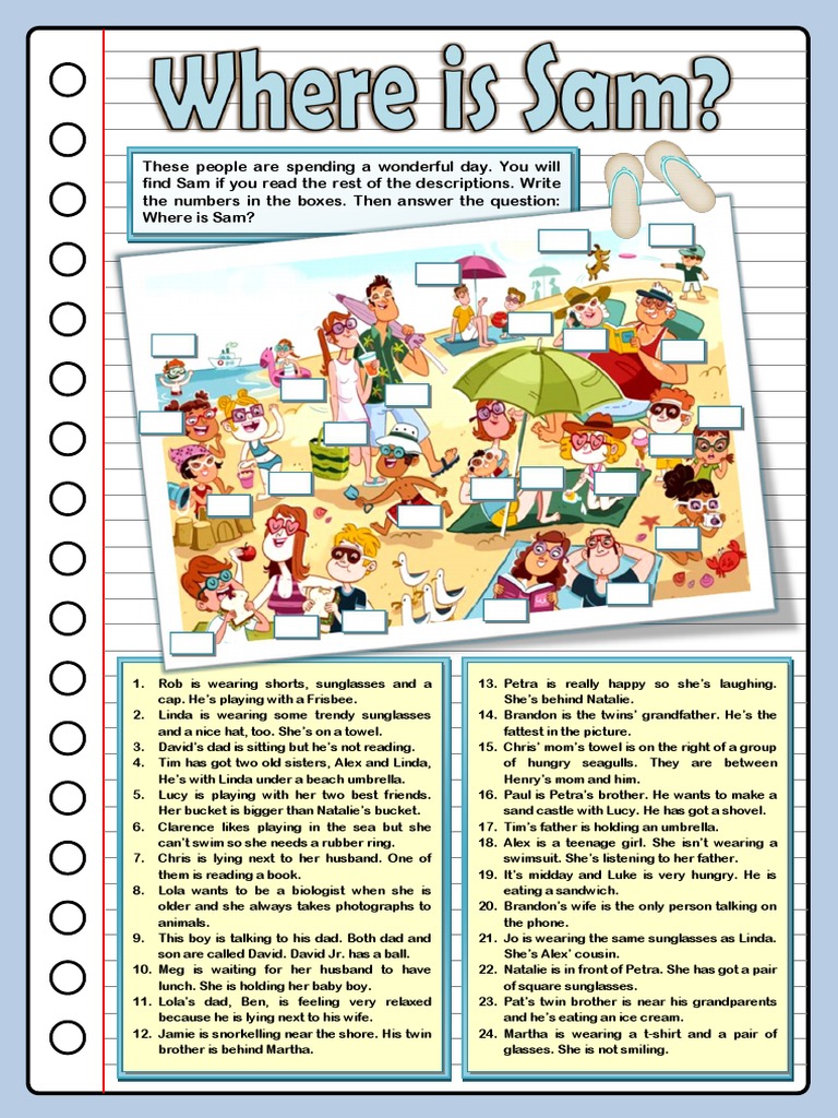Find Sam at the Beach Activities | PDF