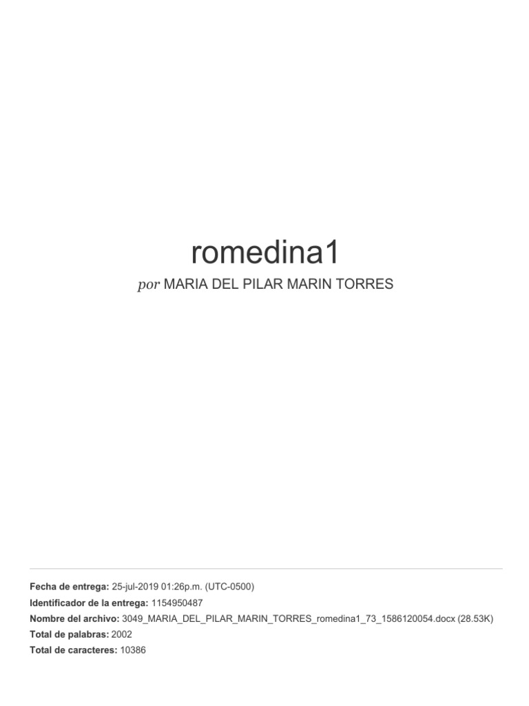 Romedina1: Por Maria Del Pilar Marin Torres | PDF