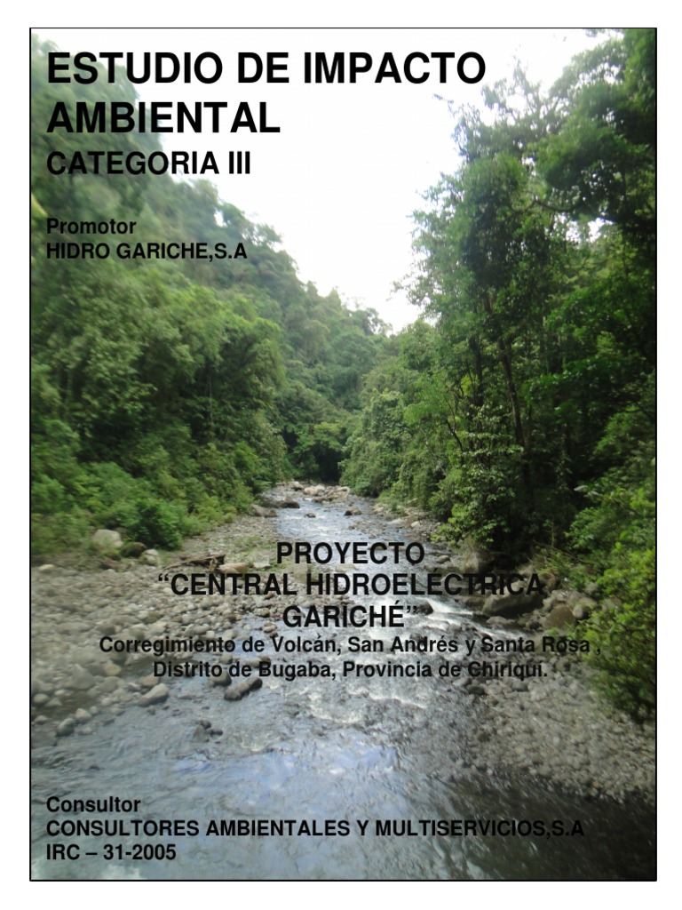 EsIA Cat III Hidroelectrica Gariche Final | PDF | Evaluación de impacto  ambiental | Hidroelectricidad, image size:768x1024