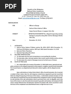 Investigation Report