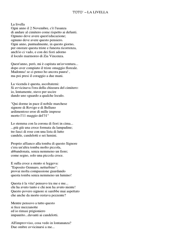 Poesia Di Totò. La Livella PDF