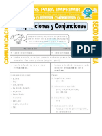 Ficha Ejemplos de Preposiciones para Sexto de Primaria