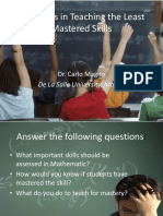 Strategies in Teaching The Least Mastered Skills: de La Salle University, Manila