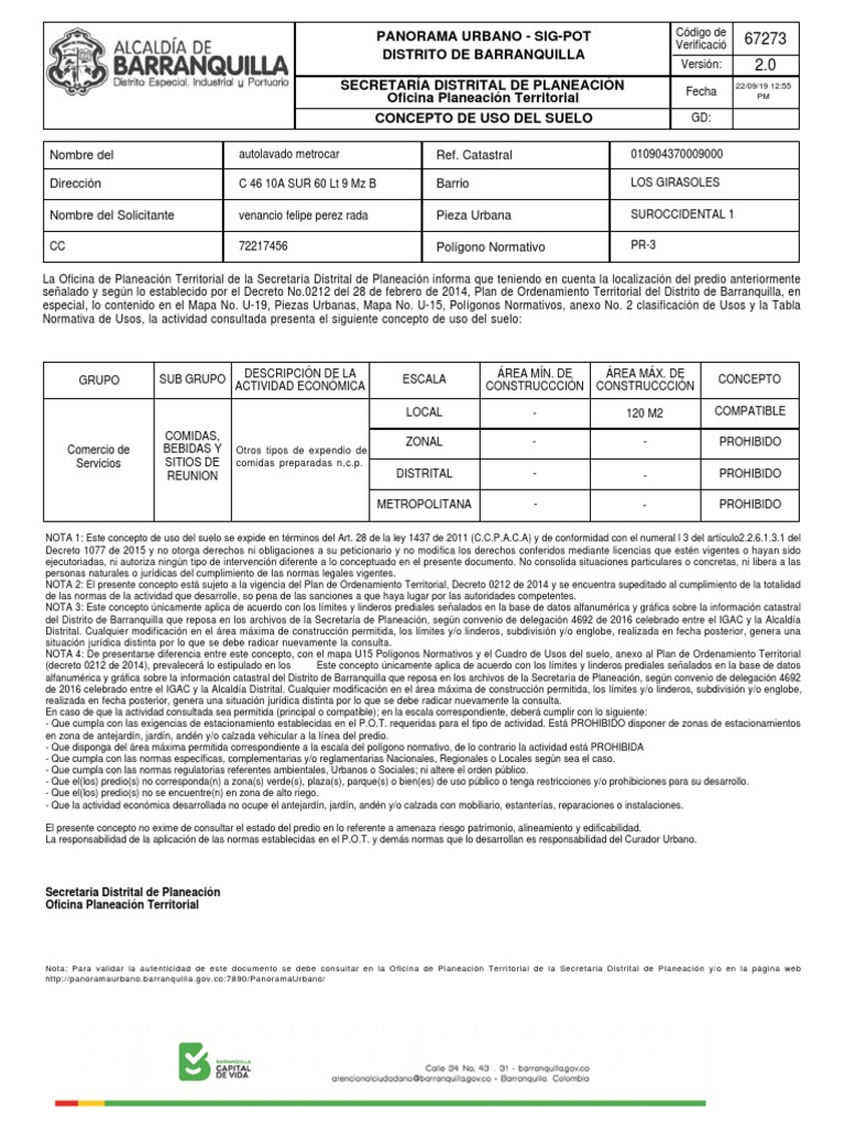 Certificado Uso Del Suelo Descargar Gratis Pdf Planificación