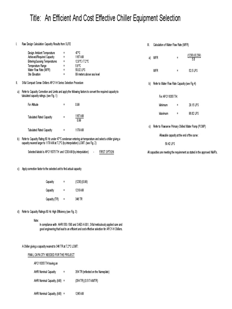 Efficient Chiller Selection Guide | PDF | Energy Technology | Chemical ...