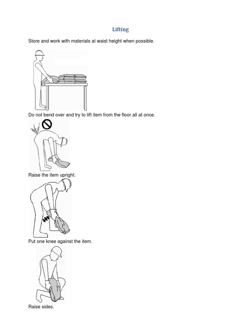 Safe Lifting Techniques Guide | PDF | Wellness