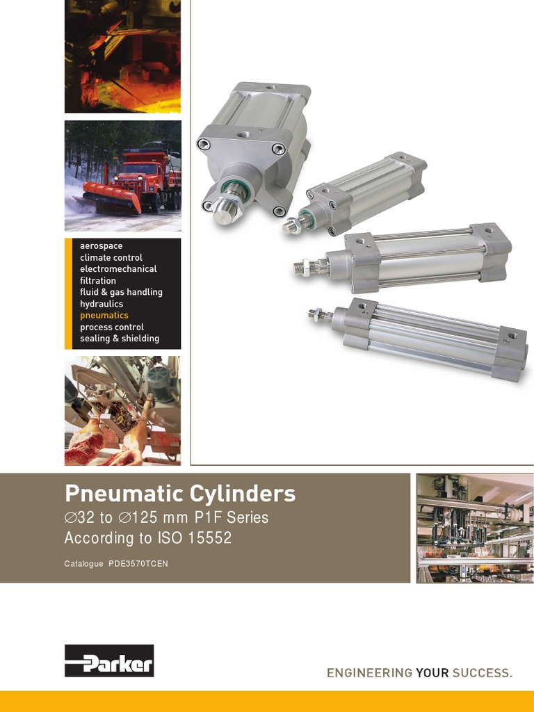 Parker Pneumatic P1F ISO Cylinders Technical Catalogue PDE3570TCEN