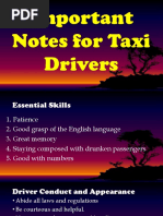 Important Notes For Taxi Drivers