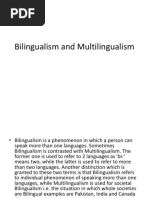 Bilingualism and Multilingualism