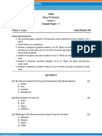 Cbse Class VI Science Term 1 Sample Paper - 1 Time: 2 Hrs Total Marks: 80