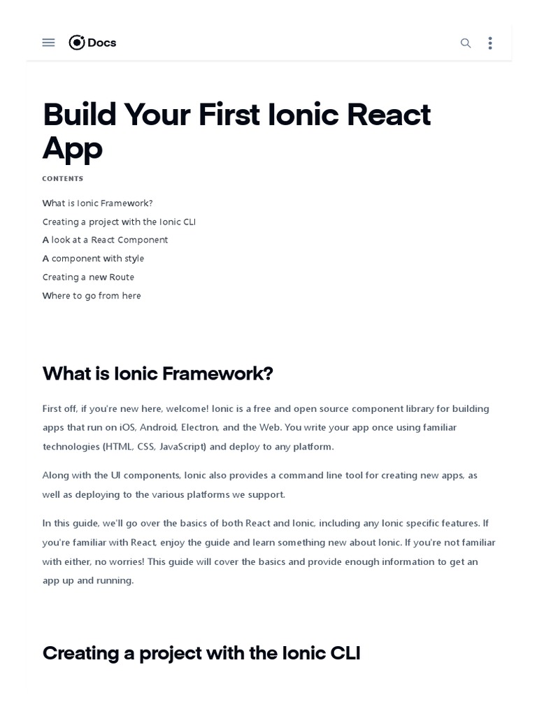 Build Your First Ionic React App | PDF | Mobile App | Software Development