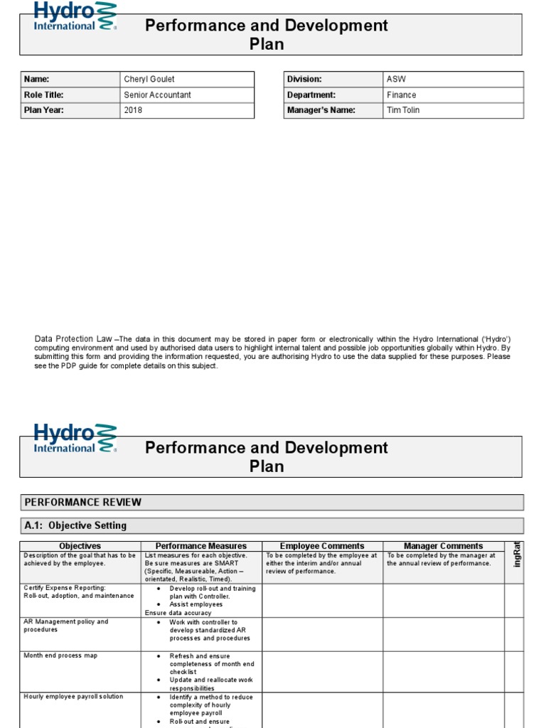 2018 Performance Development Plan for Cheryl Goulet | PDF | Goal ...