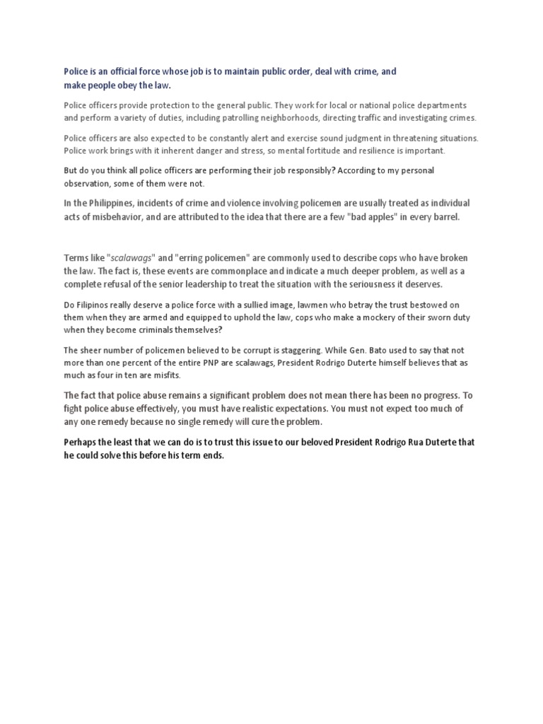 Police Misconduct in the Philippines | PDF | Politics | Social Science