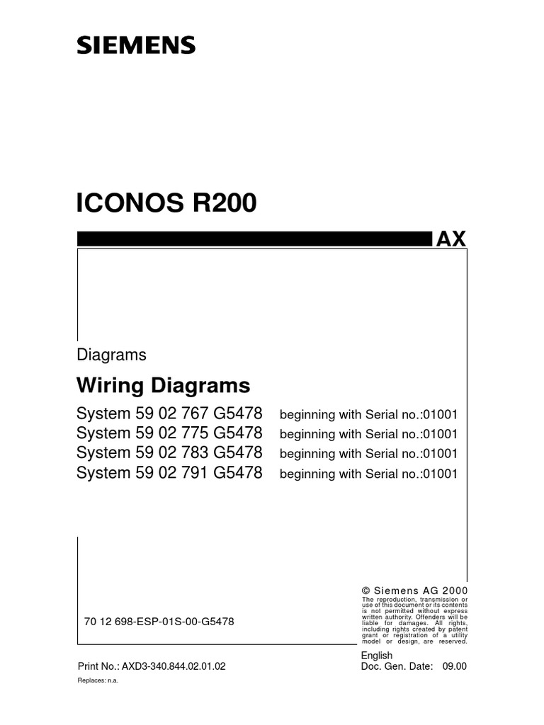 Siemens R200 Service Manual | PDF | Manufactured Goods | Equipment