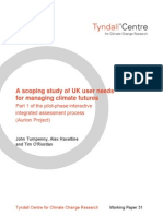 A Scoping Study of UK User Needs For Managing Climate Futures