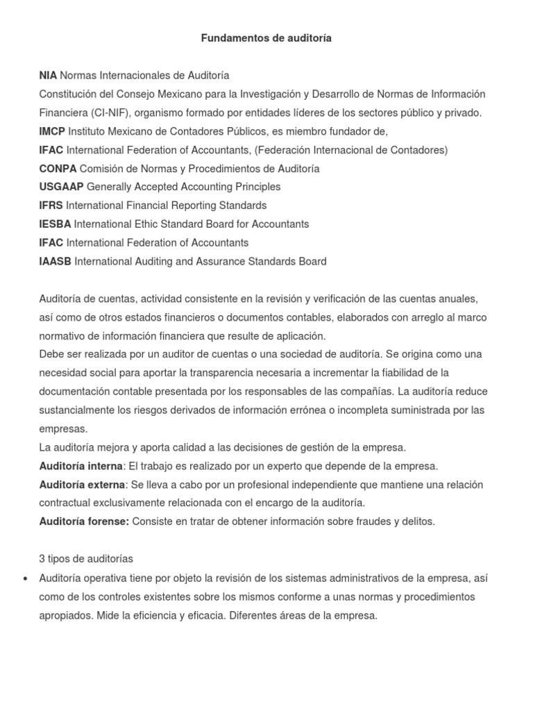 Fundamentos de Auditoría y Normas | PDF | Auditoría | Auditoría financiera