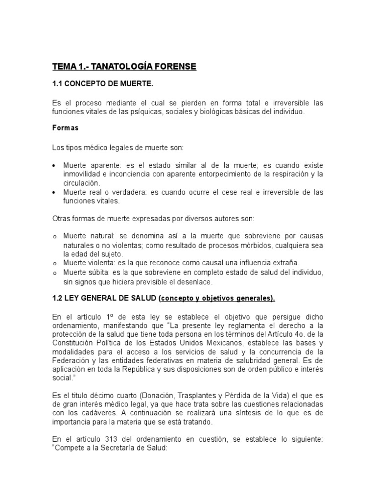 Análisis de los aspectos médico-legales relacionados con la muerte y el ...