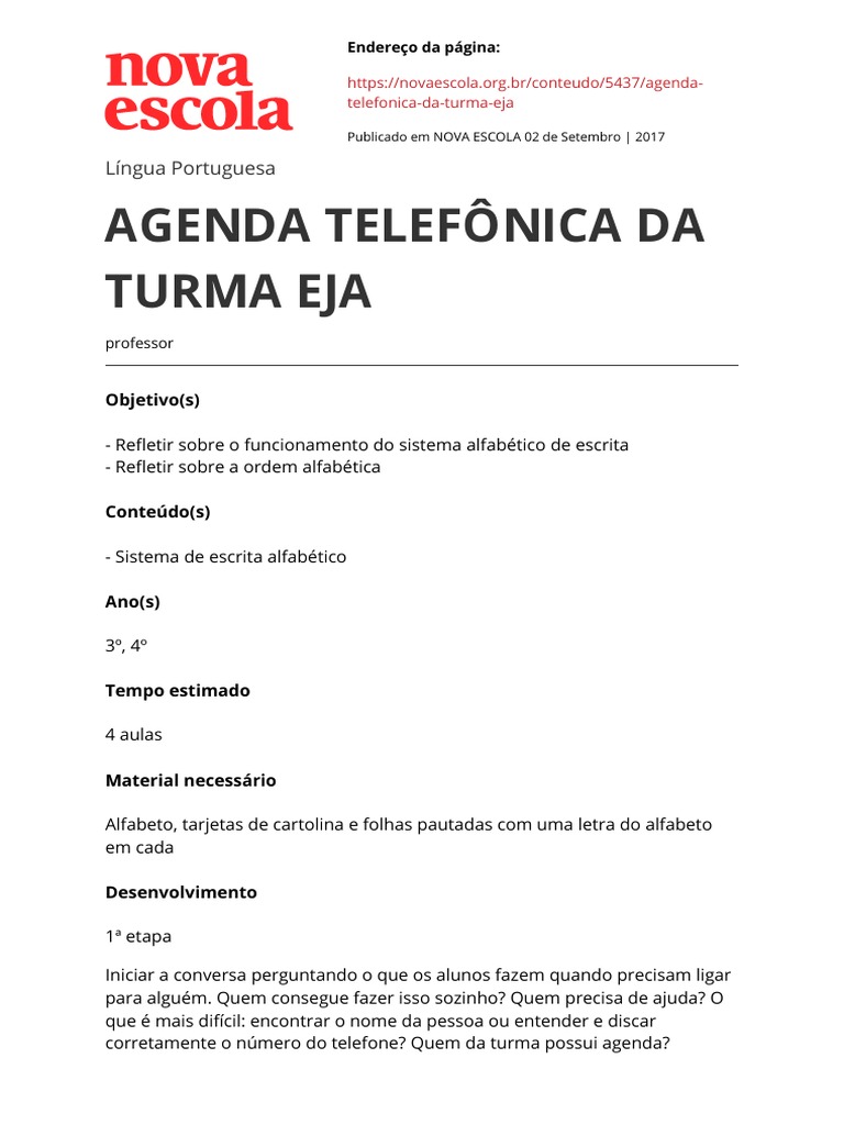 Agenda Telefonica para Eja, PDF, Alfabeto