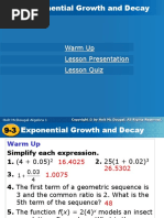 9-3 Exponential Growth and Decay