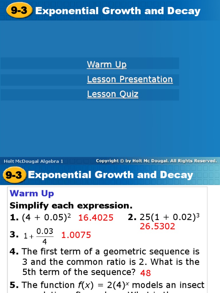 Exponential Growth and Decay Concepts | PDF | Compound Interest | Interest