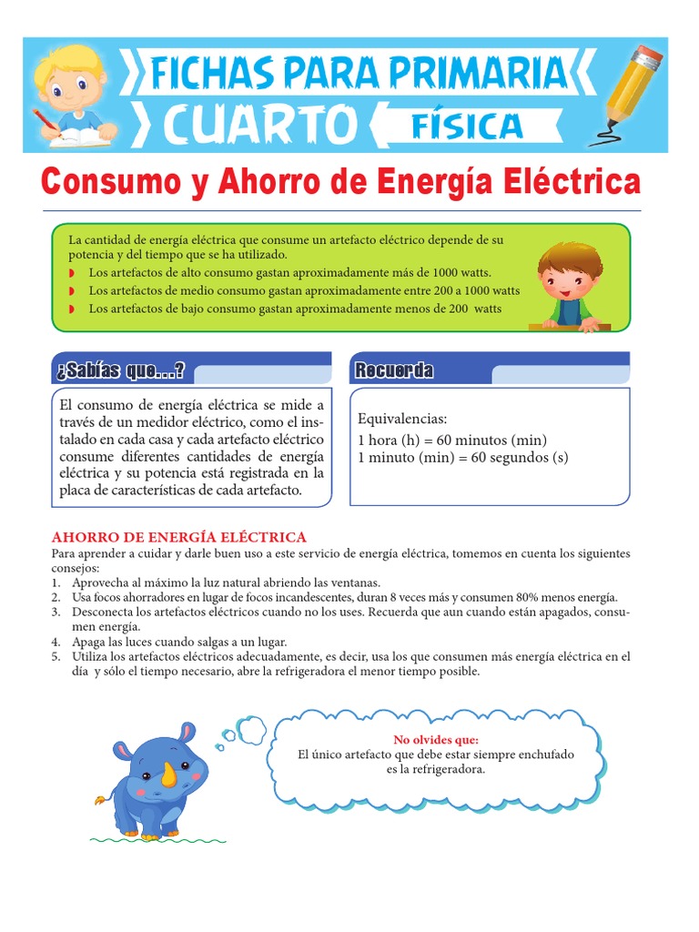 Ahorro de Energía Eléctrica para Niños | PDF | Uso eficiente de energía ...