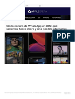 Modo Oscuro WhatsApp iOS - Qué Sabemos Hasta Ahora y Una Posible Alternativa PDF