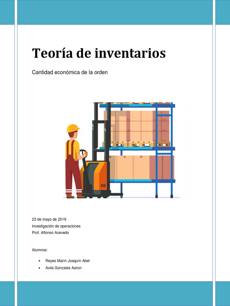 Teoría de Inventarios | Inventario | Costo